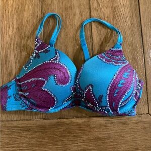 Blue and Purple Paisley Women's Bra